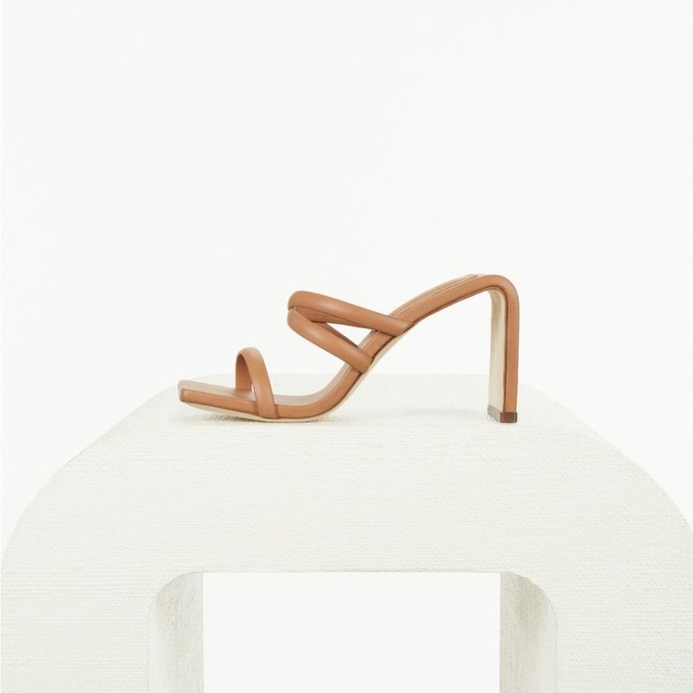 cult gaia Brown Strappy Square-Toe Heeled Sandals - Picture 5 of 13